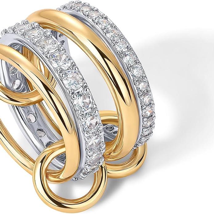 Interlock Stack Rings | Gold