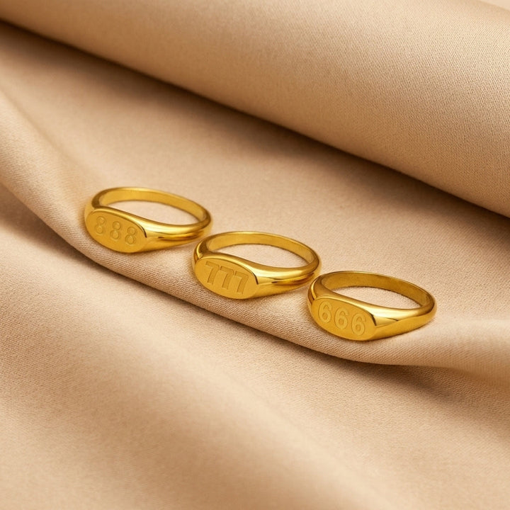 Angelica® Angel Number Signet Ring