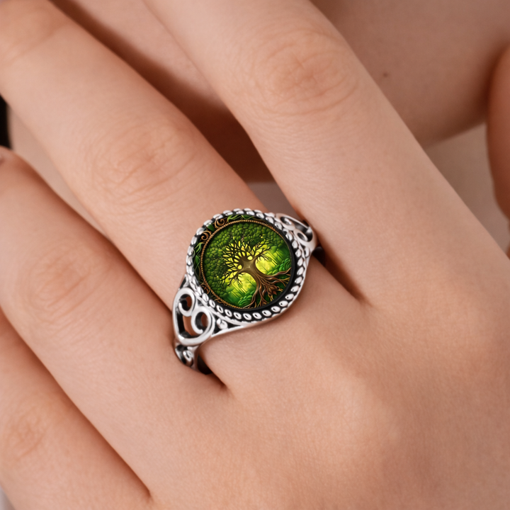 Tree of Life Seal Silver Ring