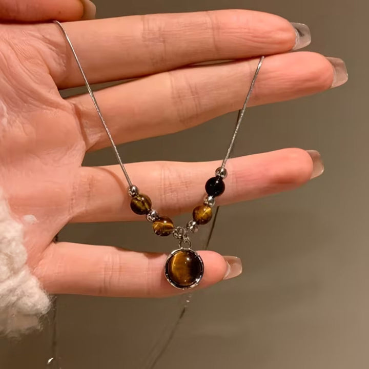 Natural Tiger Eye Beaded Necklace