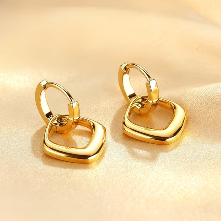 Geometric Square Drop Earrings