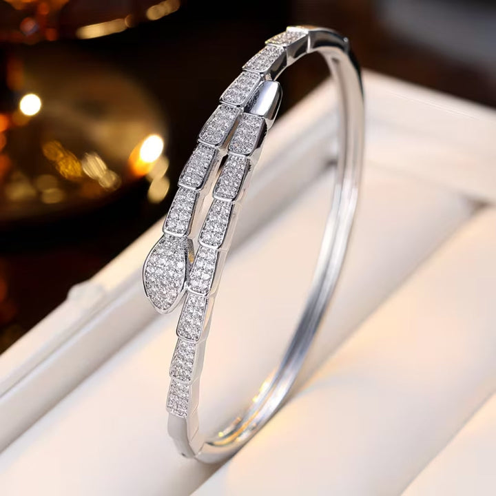 Crystal Snake Wrap Bangle Bracelet