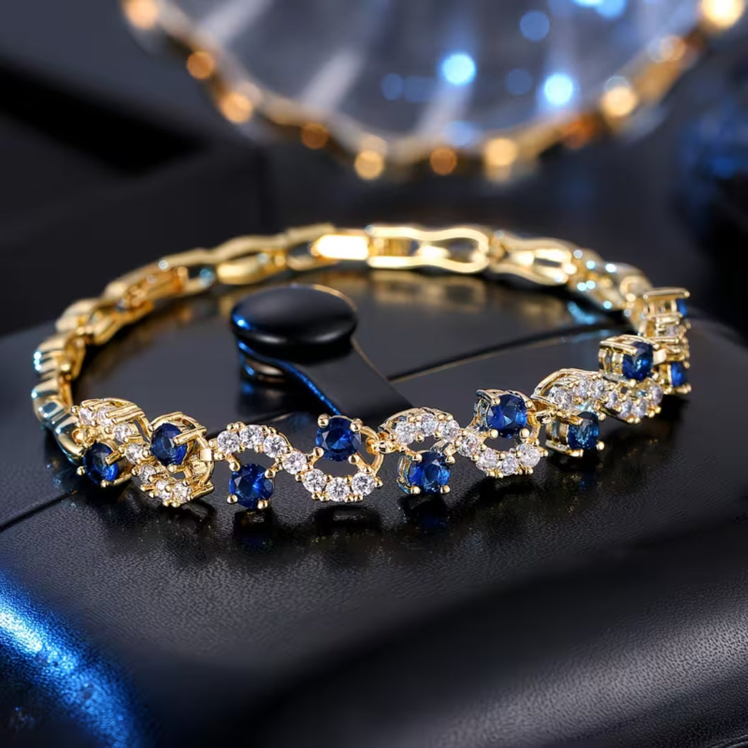 Blue Crystal Wave Link Bracelet