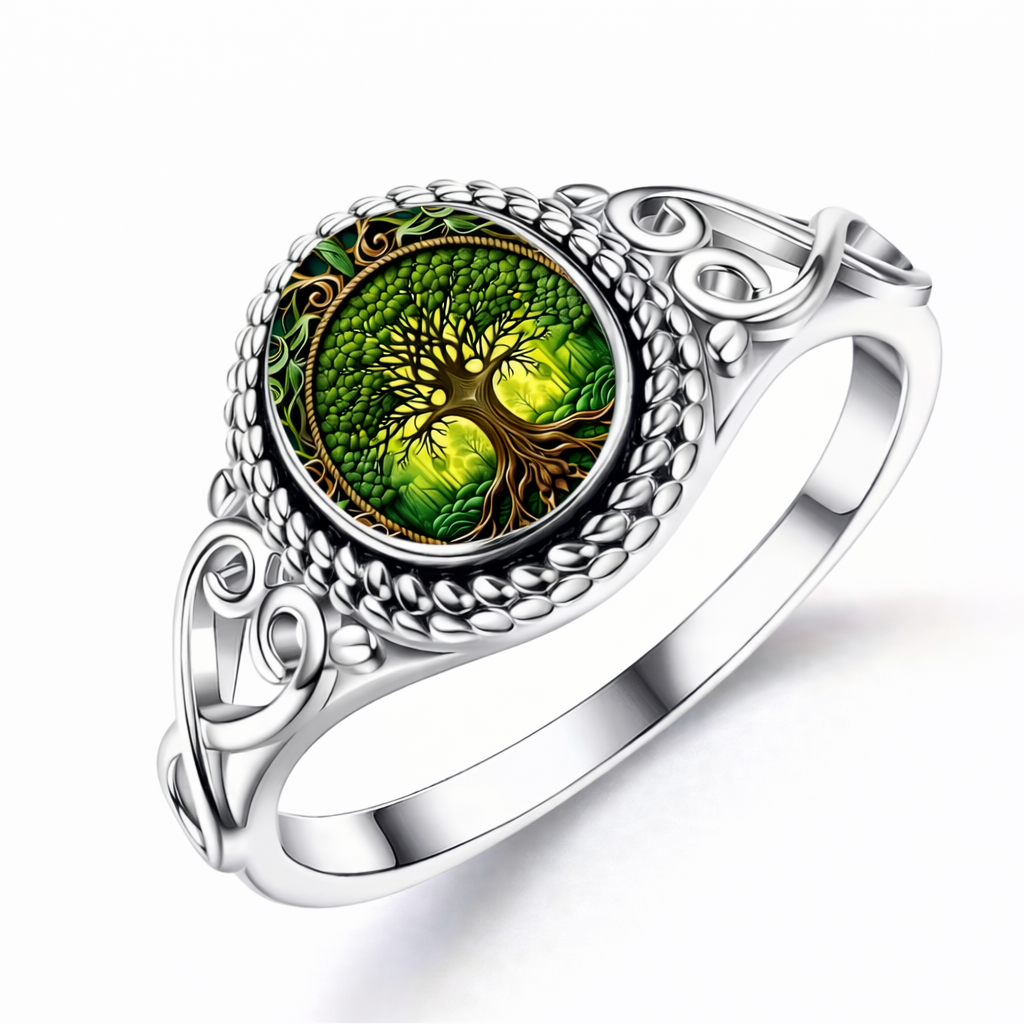 Tree of Life Seal Silver Ring