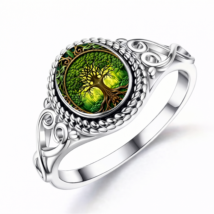 Tree of Life Seal Silver Ring