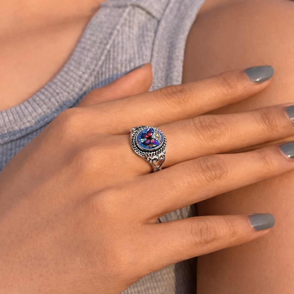 Butterfly Seal Silver Ring