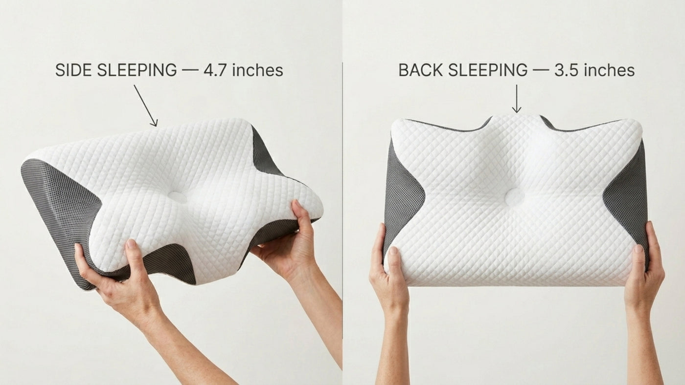 Pillow rotation showing both heights