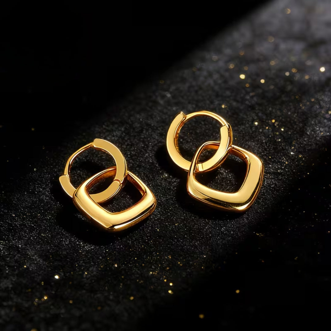 Geometric Square Drop Earrings