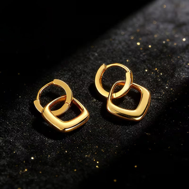 Geometric Square Drop Earrings