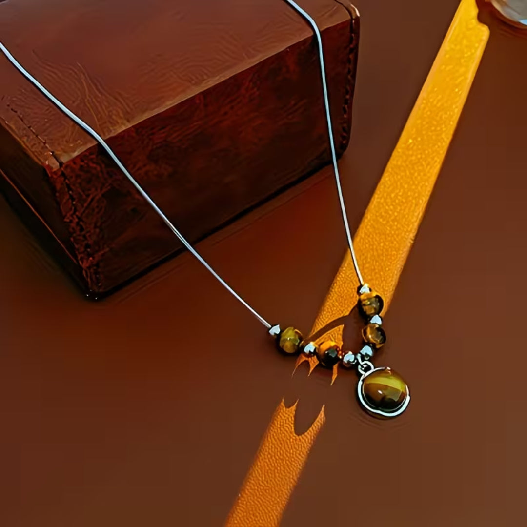 Natural Tiger Eye Beaded Necklace