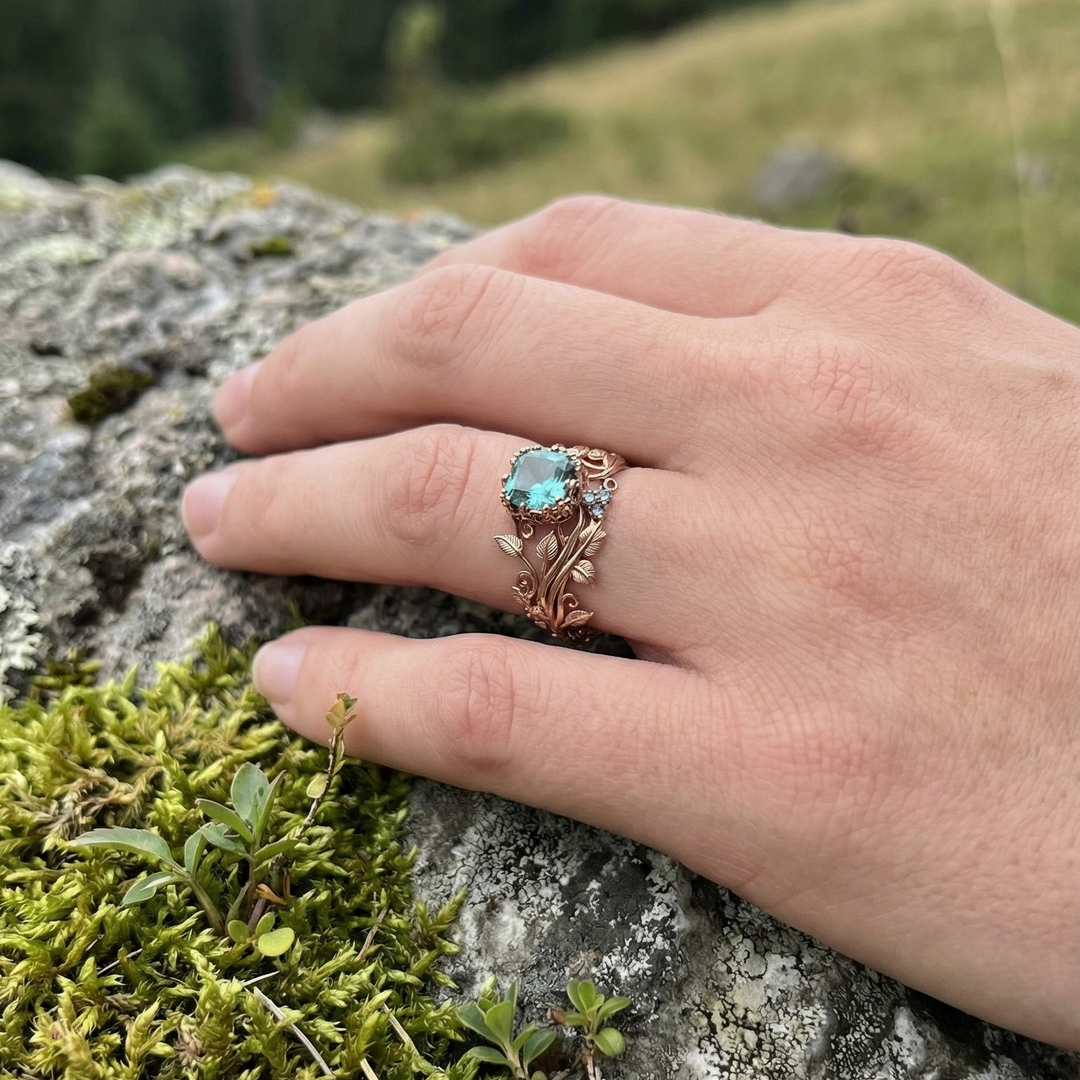 Nature Green Crystal Ring