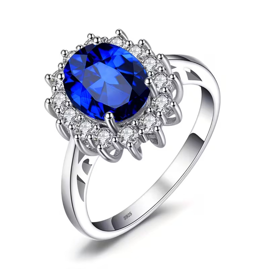 Classic Oval Sapphire Blue Ring