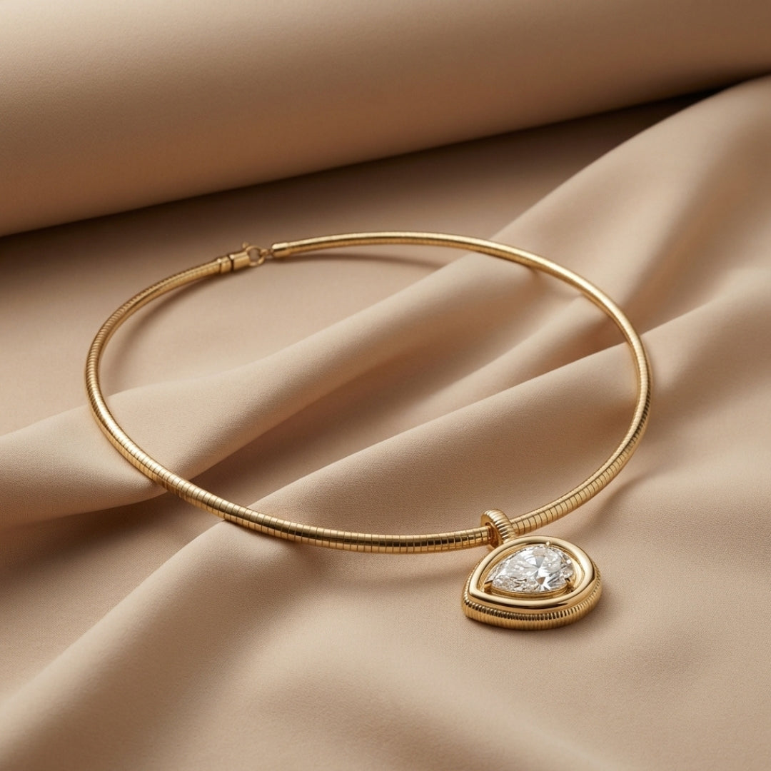 Colette Pendant Pear Diamond Necklace
