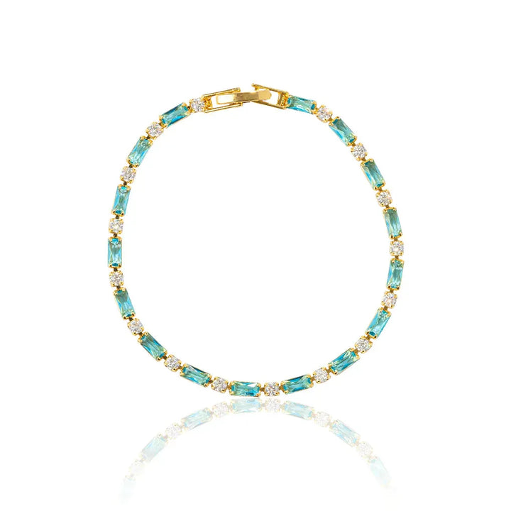 Natural Turquoise Stone Bracelet | Gold