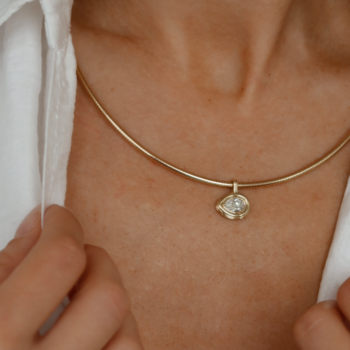 Colette Pendant Pear Diamond Necklace