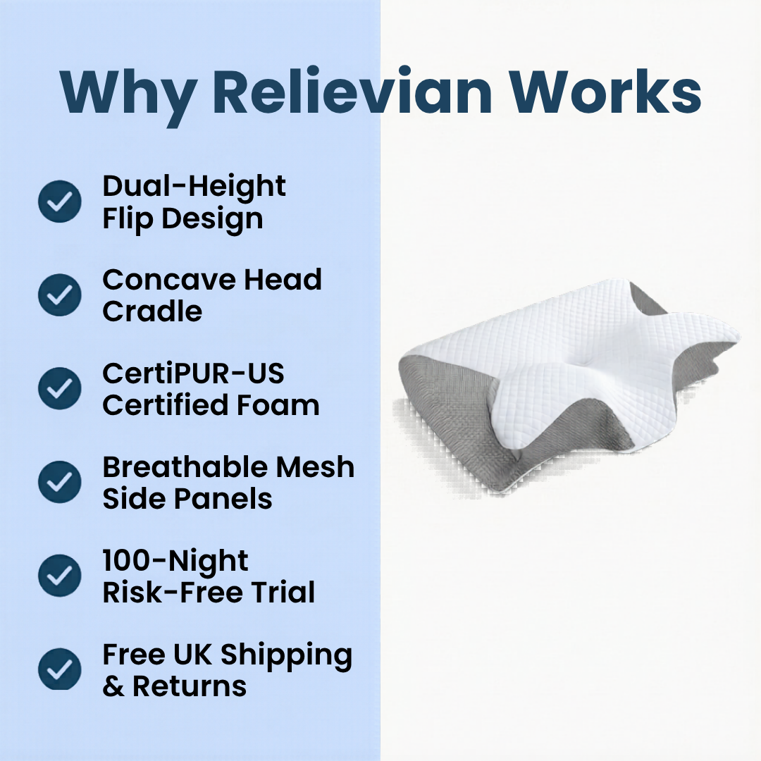 Relievian 2-in-1 Cervical Contour Pillow