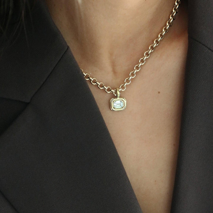 Margot Pendant Emerald Cut Diamond Necklace