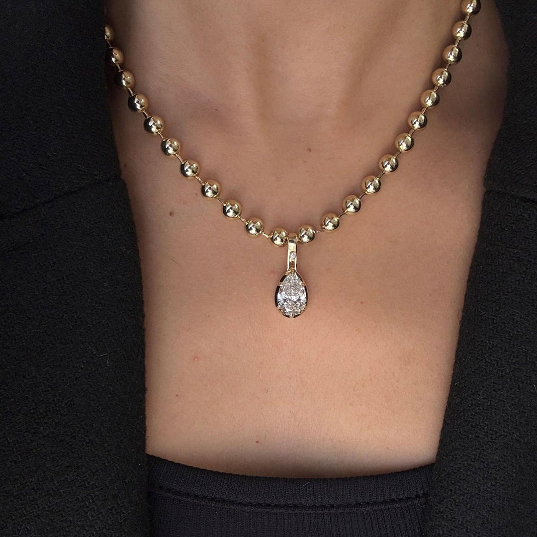 Madeleine 3ctw Diamond Pear Pendant Necklace