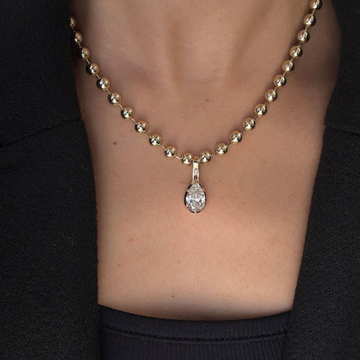 Madeleine 3ctw Diamond Pear Pendant Necklace