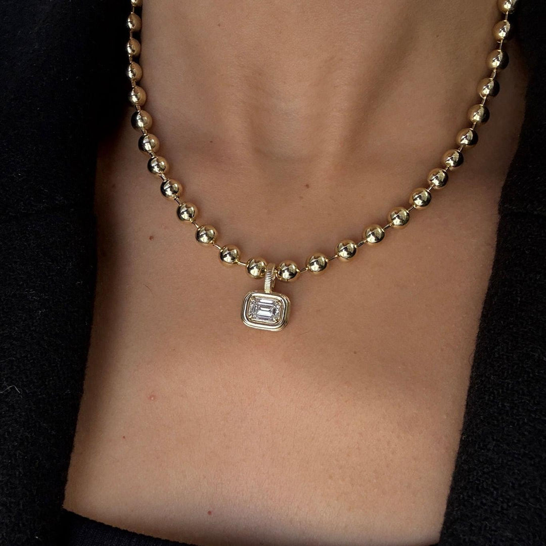 Margot Pendant Emerald Cut Diamond Necklace