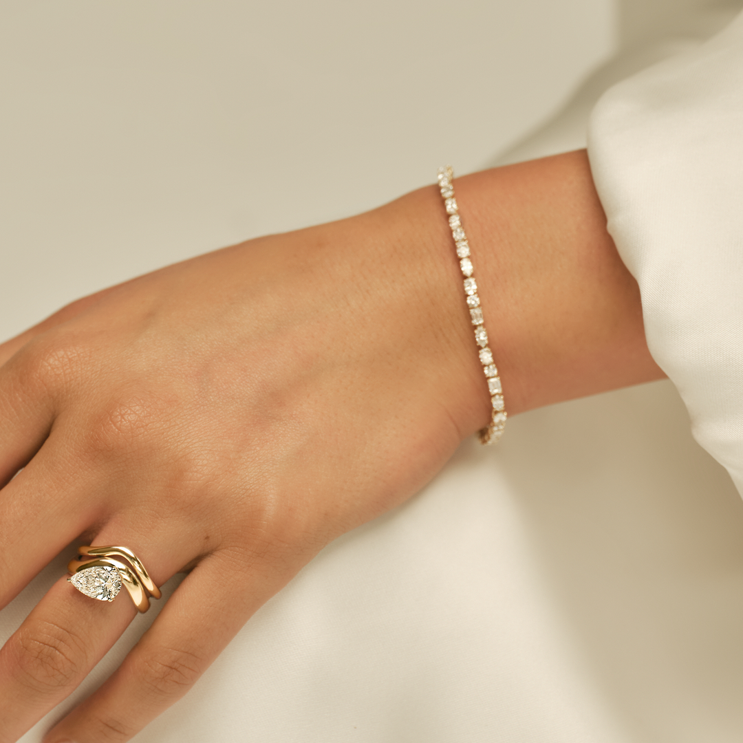 Esme Fancy Shape Tennis Bracelet 4ctw Yellow Gold