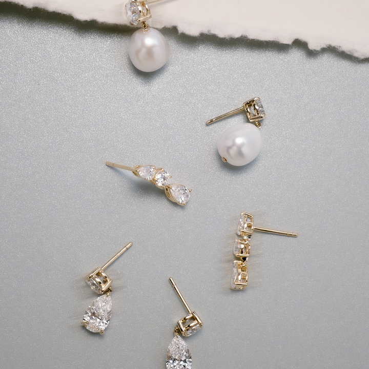 Frankie Round &amp; Pear 4ctw Diamond Earrings