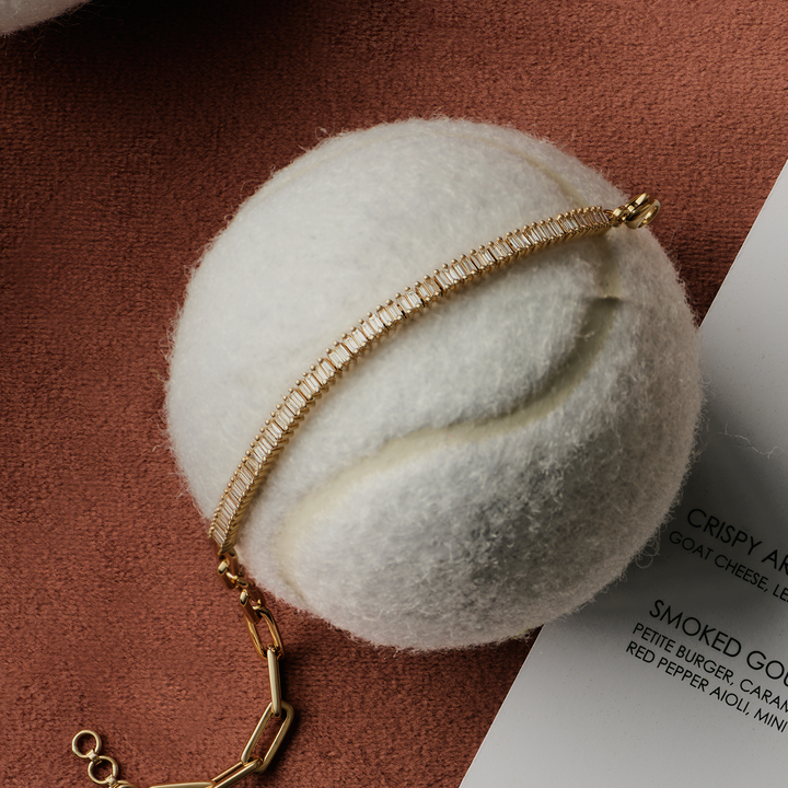 Serena Baguette Tennis Link Bracelet Diamond