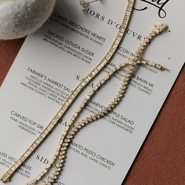 Serena Baguette Tennis Link Bracelet Diamond