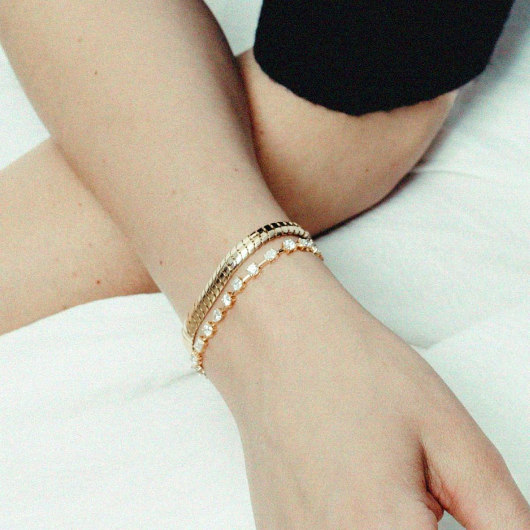 Amara Fancy Shape Tennis Bracelet Yellow Gold