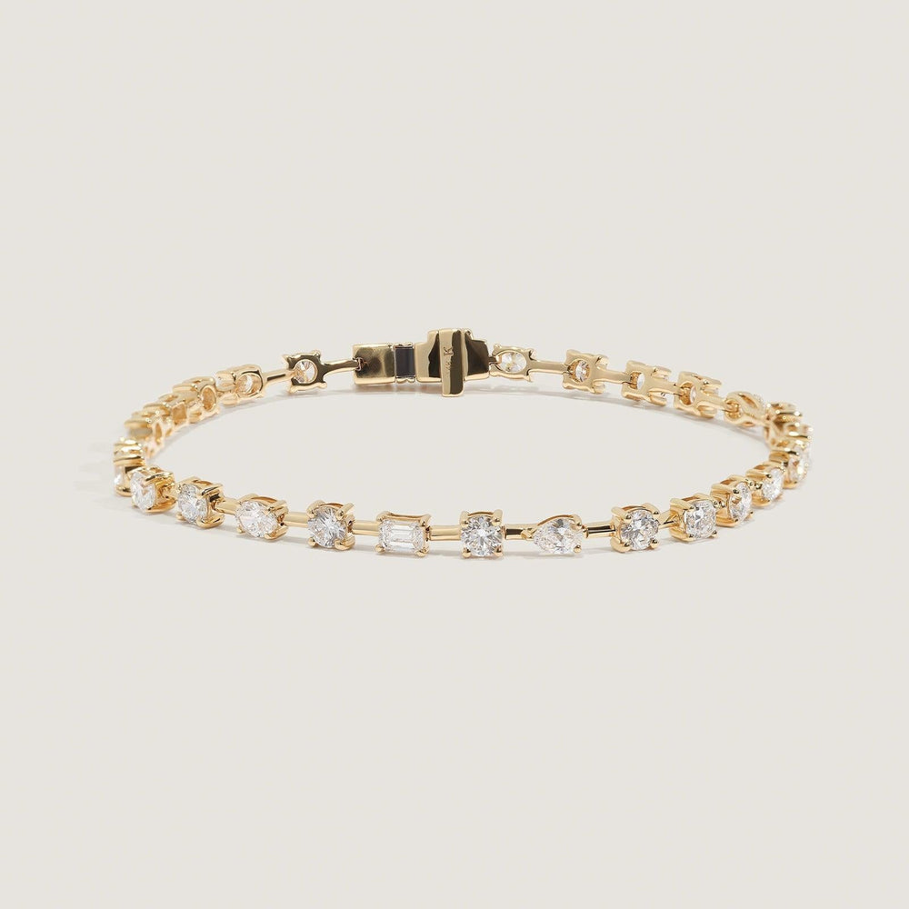 Amara Fancy Shape Tennis Bracelet Yellow Gold