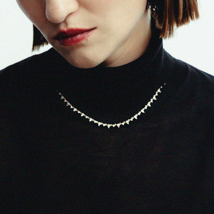 Juliette Diamond Row Necklace Yellow Gold