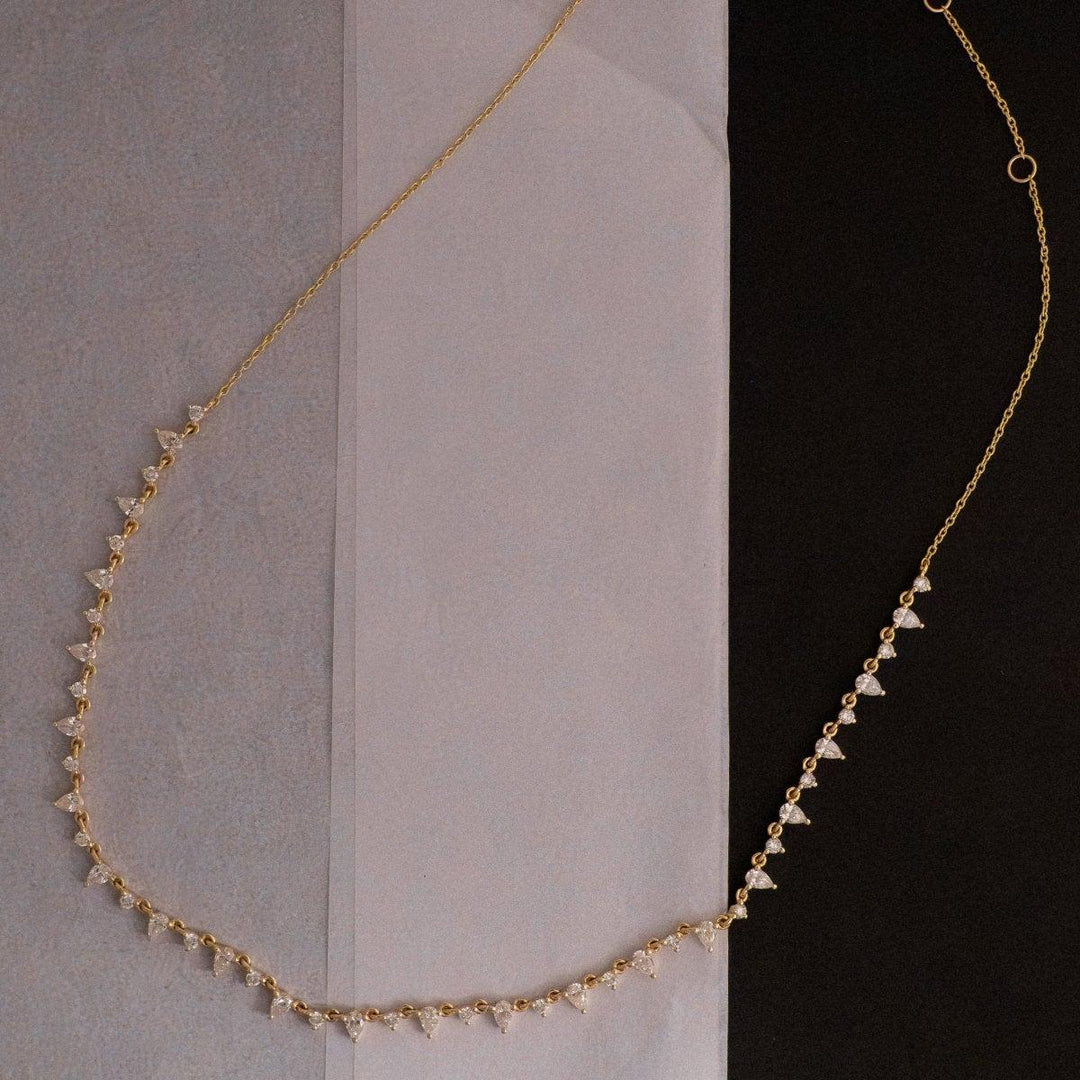 Juliette Diamond Row Necklace Yellow Gold