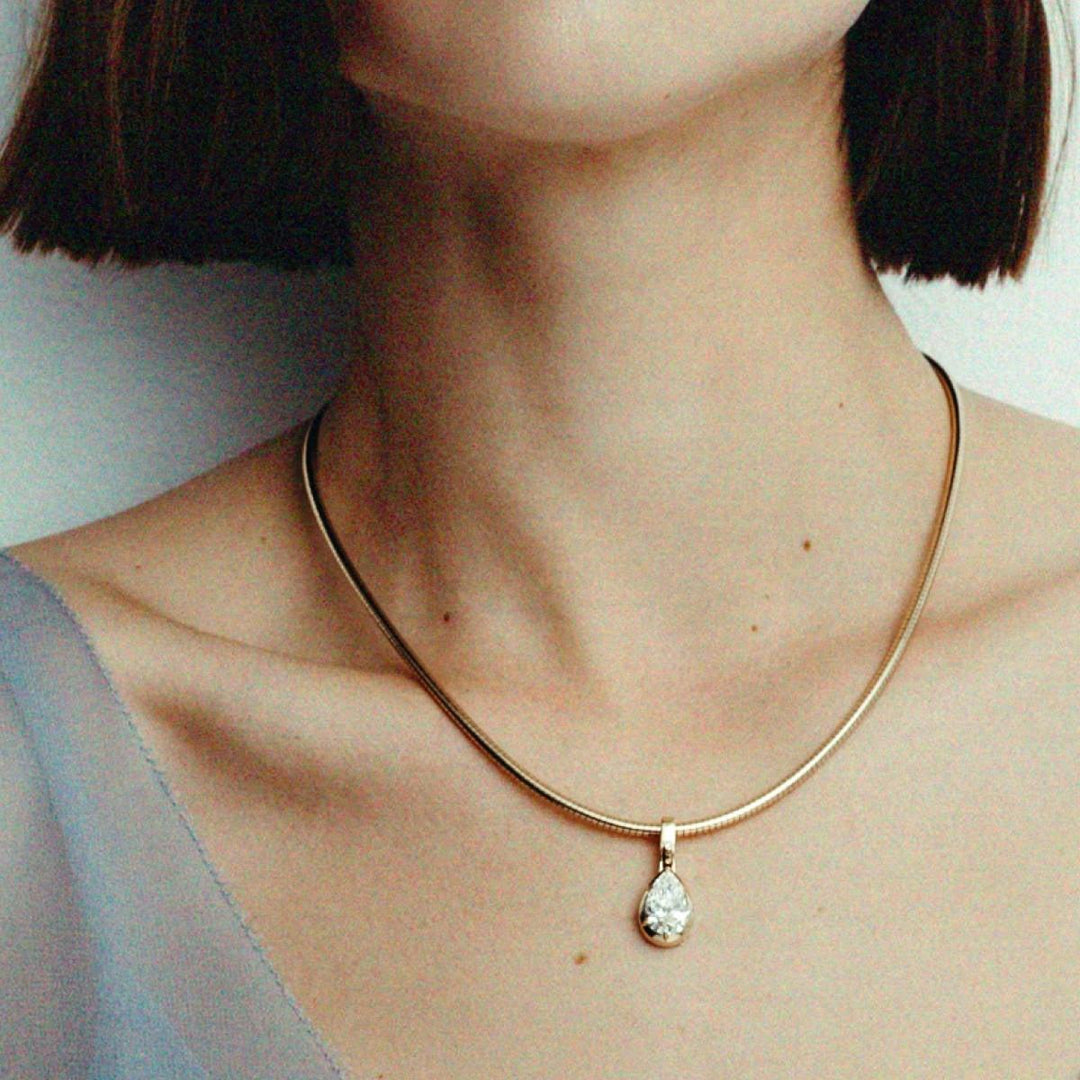 Madeleine 3ctw Diamond Pear Pendant Necklace