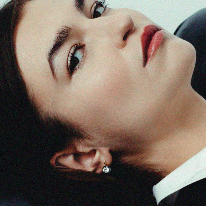 Rosette Black Rhodium Round Diamond Earrings