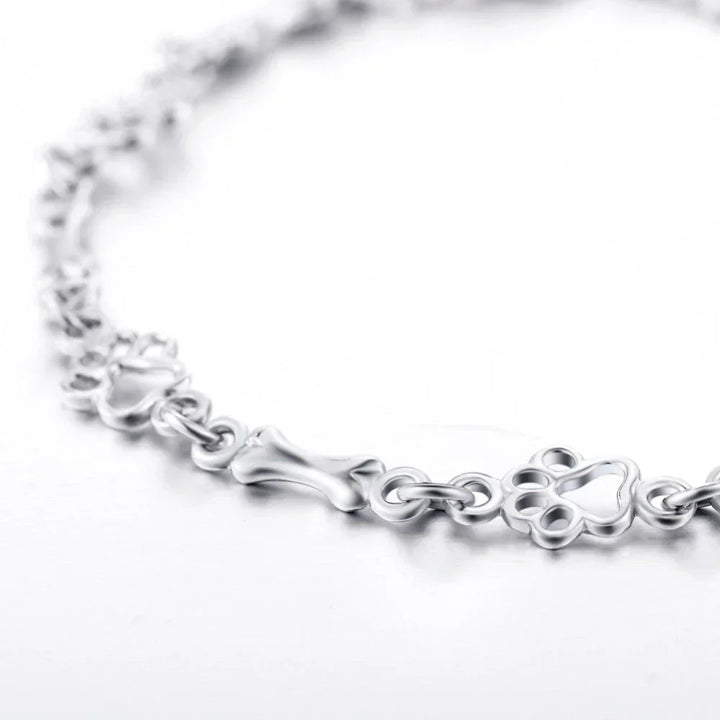 Silvered Bone Paw Bracelet