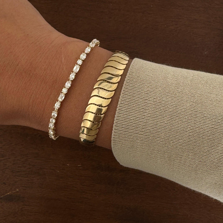 Esme Fancy Shape Tennis Bracelet 4ctw Yellow Gold
