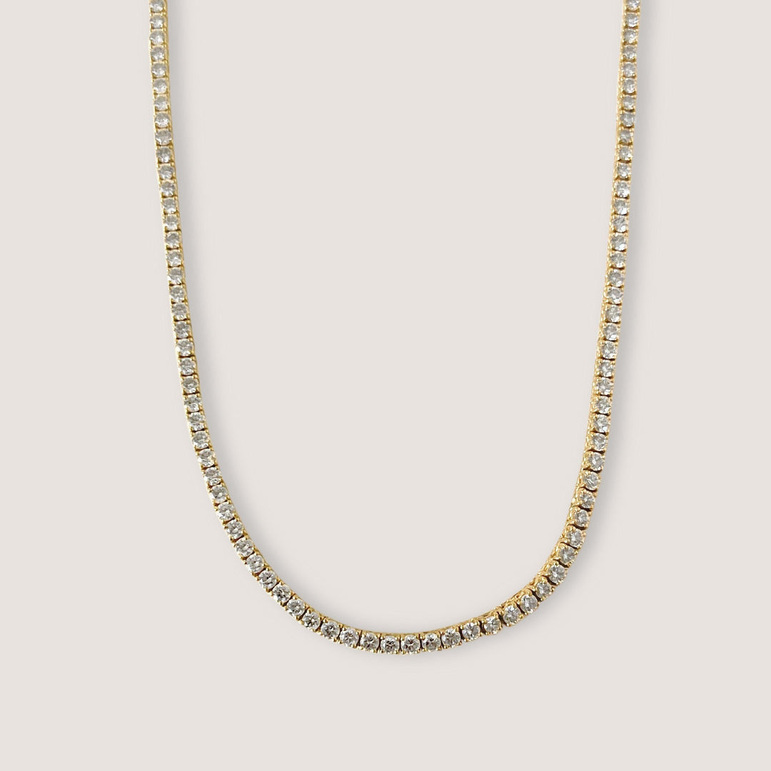 Petite Diana Tennis Necklace Diamond 5.0ctw Yellow Gold