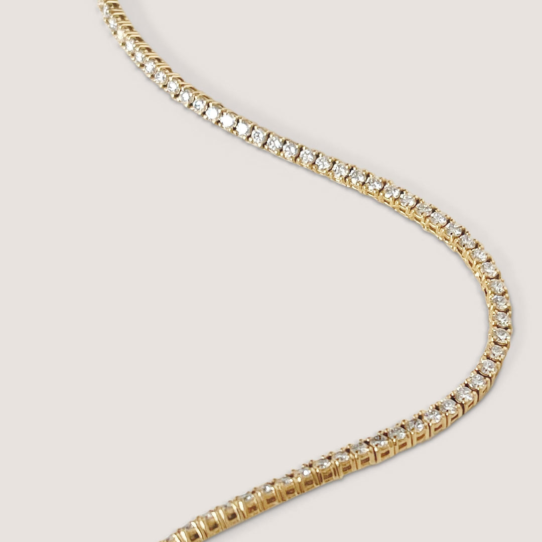Petite Diana Tennis Necklace Diamond 5.0ctw Yellow Gold