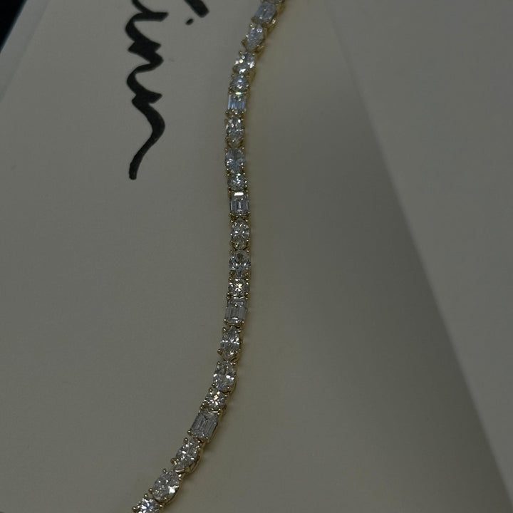 Esme Fancy Shape Tennis Bracelet 4ctw Yellow Gold
