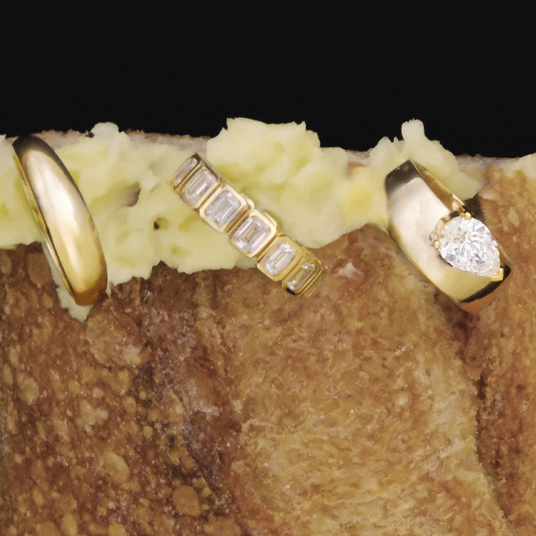 Porter Cigar Band Ring Pear Diamond