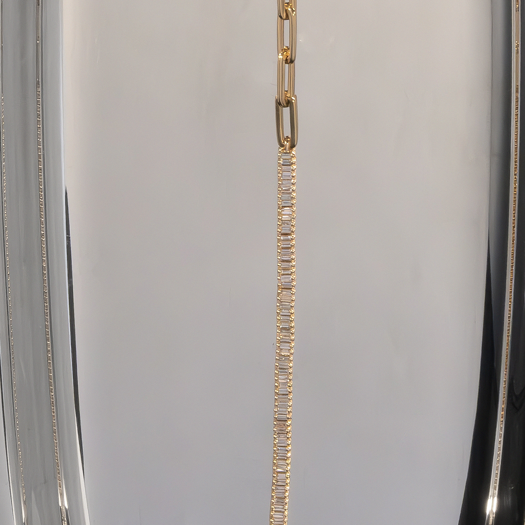 Serena Baguette Tennis Link Bracelet Diamond