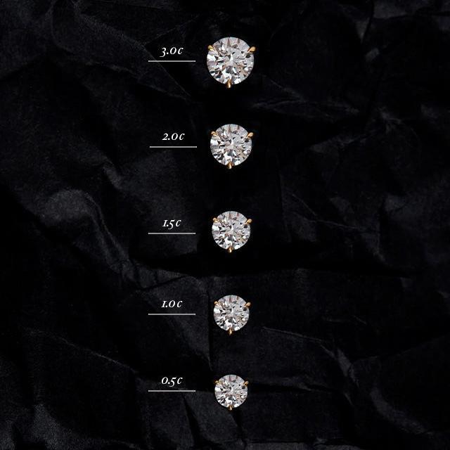 June Round Stud Earrings Diamond