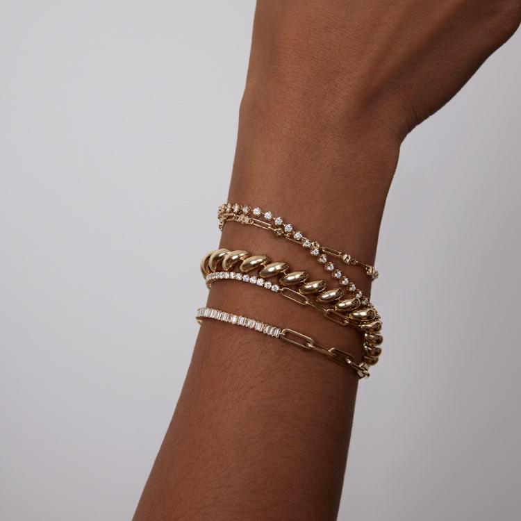 Serena Baguette Tennis Link Bracelet Diamond