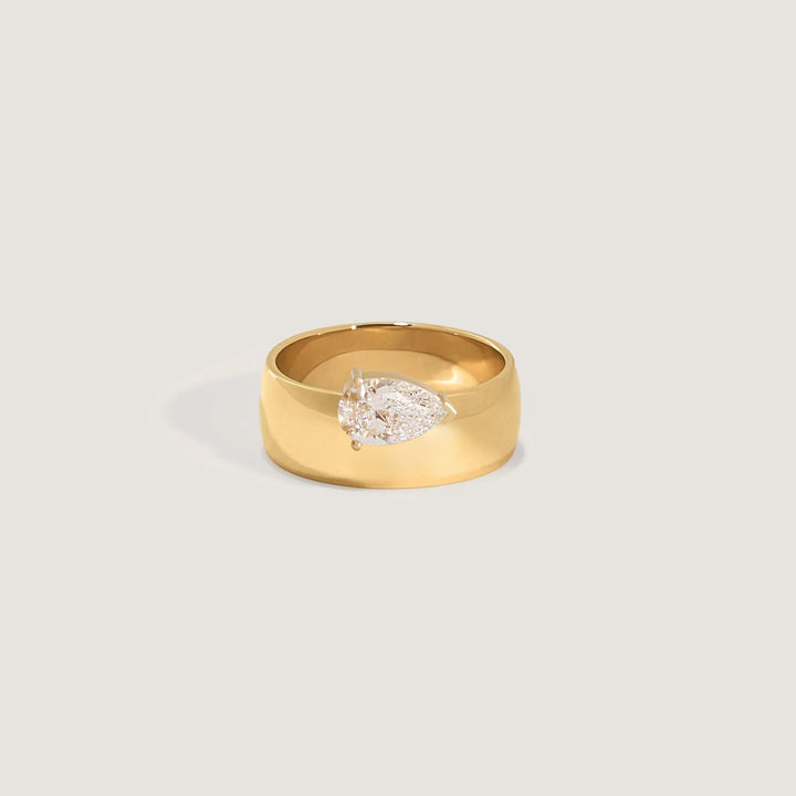 Porter Cigar Band Ring Pear Diamond