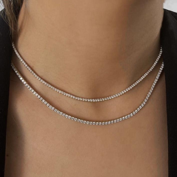Petite Diana Tennis Necklace Diamond 5.0ctw Yellow Gold