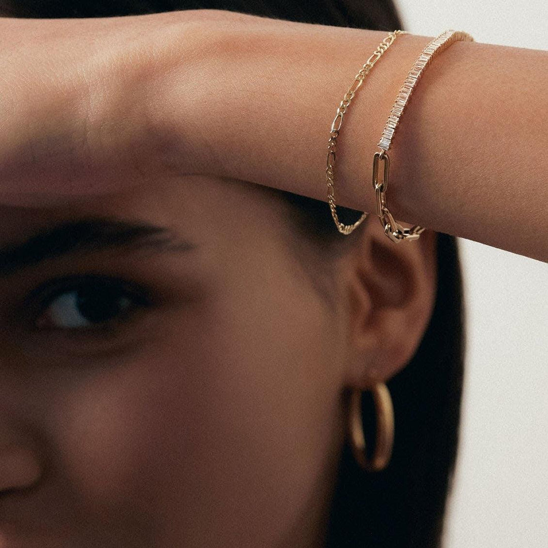 Serena Baguette Tennis Link Bracelet Diamond