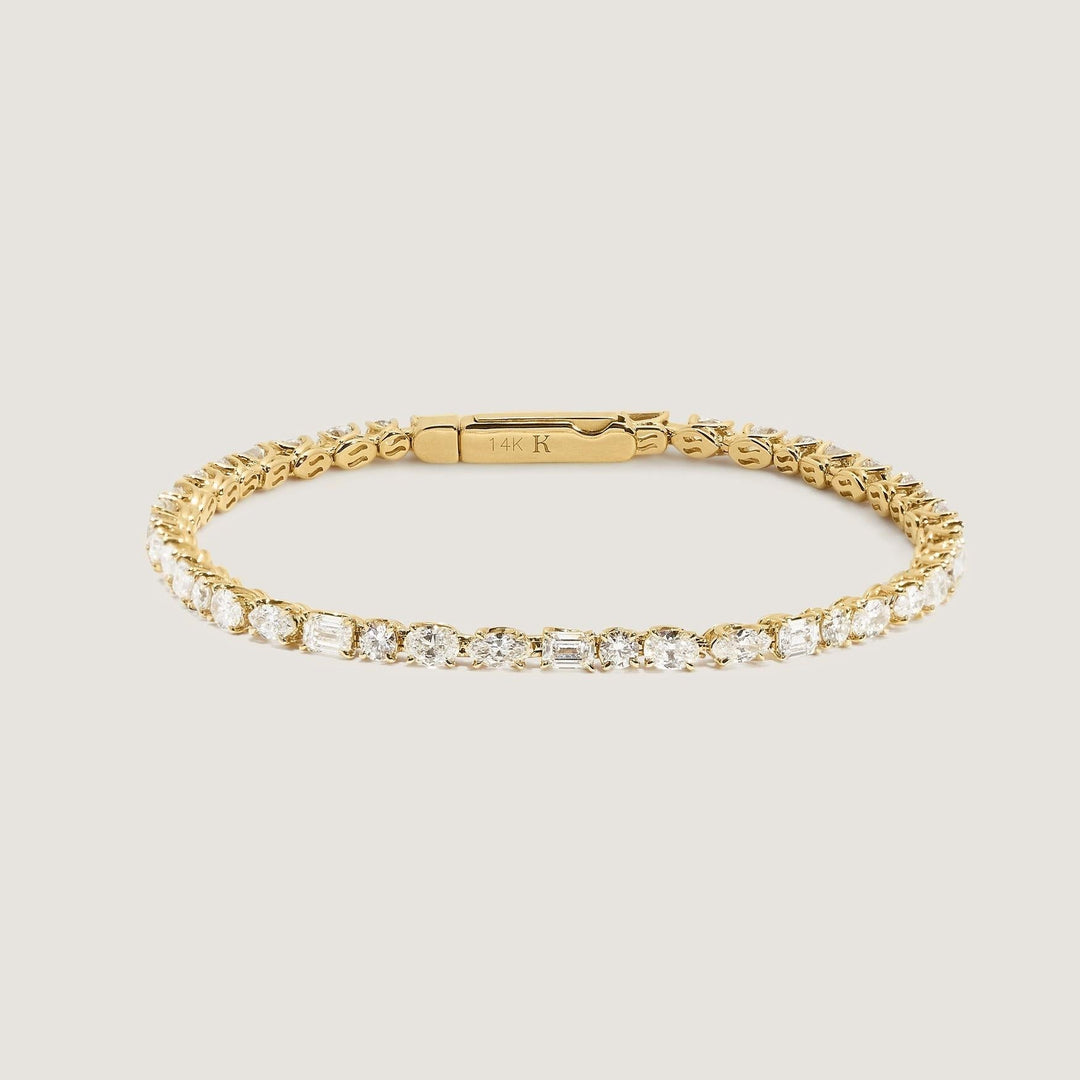 Esme Fancy Shape Tennis Bracelet 4ctw Yellow Gold