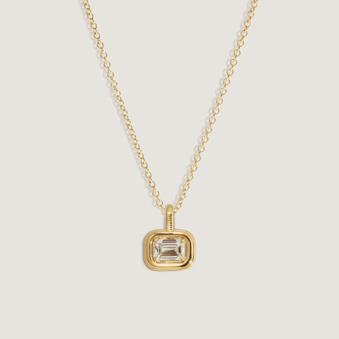 Margot Pendant Emerald Cut Diamond Necklace