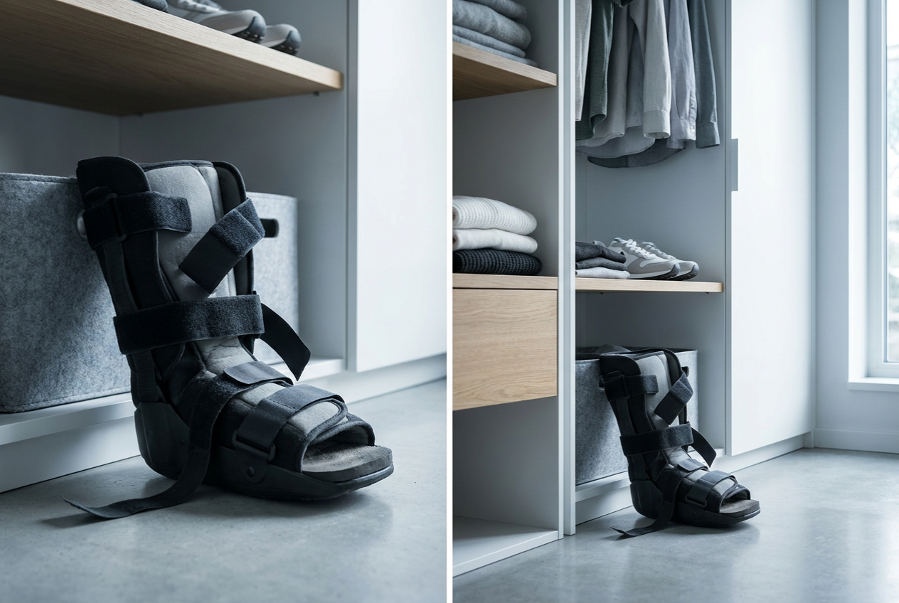 Boot splint sitting unused in a closet