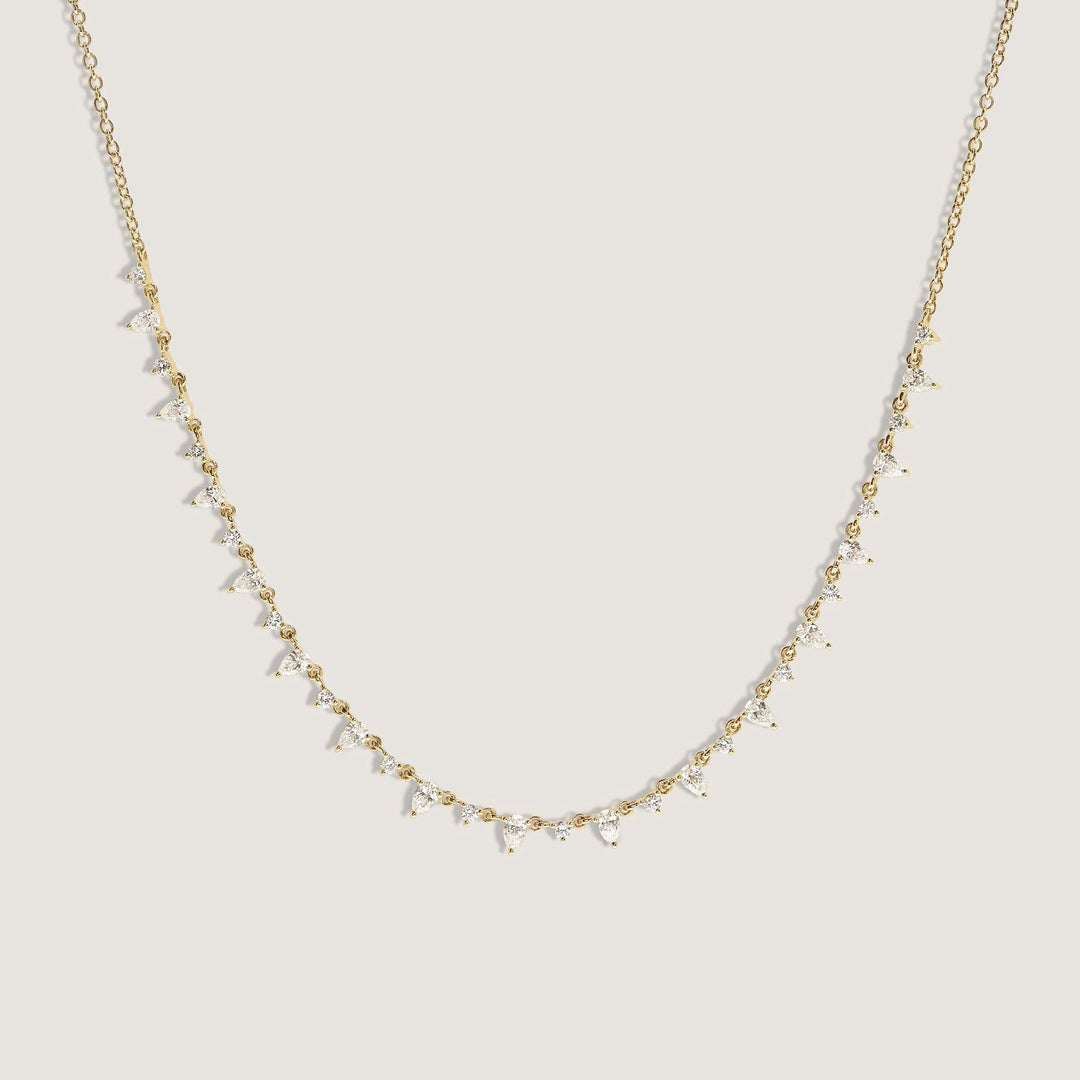 Juliette Diamond Row Necklace Yellow Gold